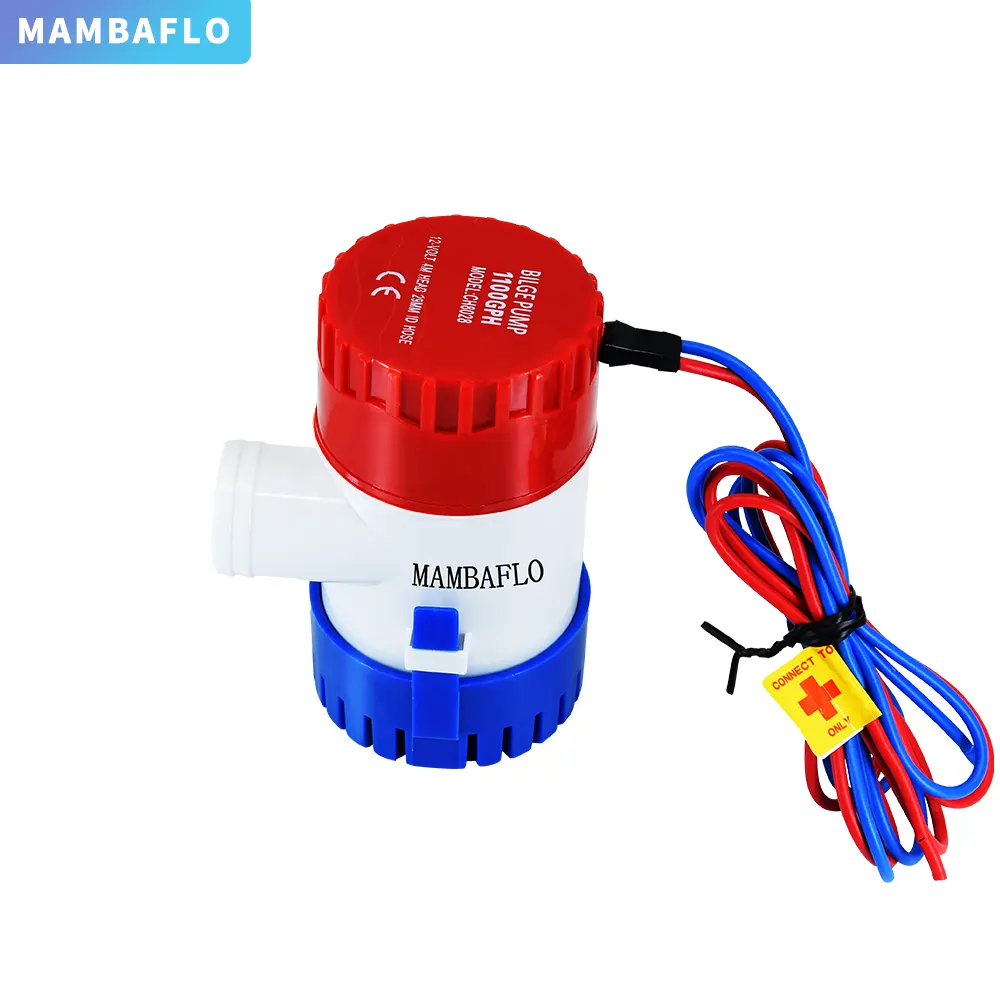 Mambaflo 12V/24V Dc 500gph Elektrische Bilge Waterpomp Voor Bootpomp, Type Hoge Debiet Dompelpomp, Handmatige Zeewaterpomp