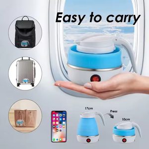 Portable 600ML Mini Tea <b>Kettle</b> Foldable Silicone Design <b>Temperature</b> <b>Control</b> Hotel Home Use Travel Friendly Keep-Warm Portable El - Product Image 2