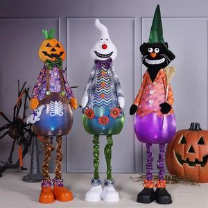 Decoración de Halloween Luminosa de 3 Piezas, Calabaza, Fantasma y Gato Negro Flexibles para Exhibición en Interiores y Exteriores - Product Image 3