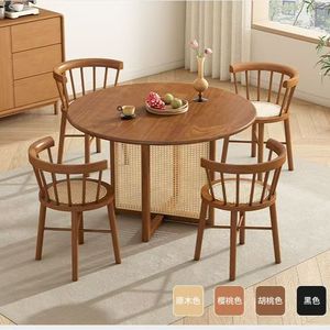 Juego de Mesa de Comedor de Madera Maciza de Estilo Nórdico Japonés para Uso Doméstico, en Hostales y Restaurantes, Diseño Simple de Tamaño Pequeño - Product Image 2