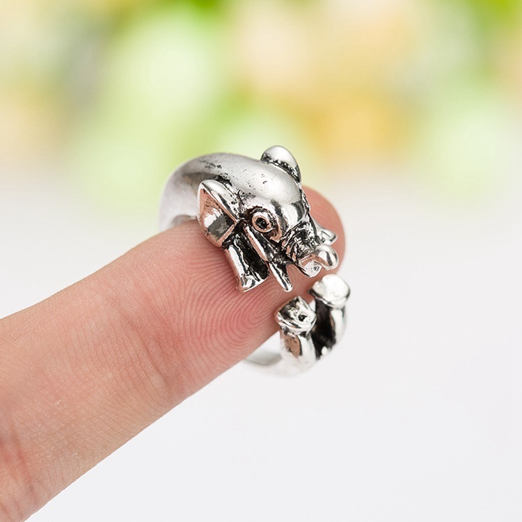 HH-08 Mode Réglable Anneaux Bijoux Éléphant Anneau Ouvert