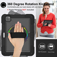 Coque de protection intégrale antichute avec support rotatif et dragonne pour tablette, idéale pour le bureau, compatible iPad Pro M4 M5 11 pouces