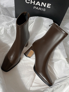 All'ingrosso scarpe da donna personalizzate tacchi pesanti autunno e inverno stivali <span class=keywords><strong>in</strong></span> pelle foderata calda stivali di nuova moda stivaletti per le signore - Product Image 4