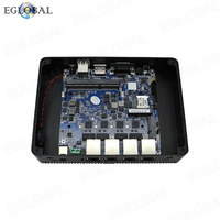 EGLOBAL PC Linux pas cher, Intel Celeron J1900, 4 RJ45, prise en charge de la connexion Gigabit LAN, sortie VGA, faible consommation, TDP 10W, mini PC de bureau sans ventilateur