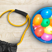 Lanceur de ballons d'eau TPE pour 3 personnes, 1,5 m, pour l'extérieur, modèle DH-BL08, avec couleurs personnalisables et sac de transport, pour utilisation en bord de mer