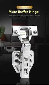 مفصلة باب خزانة على شكل زاوية من الفولاذ المقاوم للصدأ لغرفة المعيشة التقليدية، بزاوية 30/45 درجة، هيدروليكية ذاتية التفريغ بدون تخميد - Product Image 5