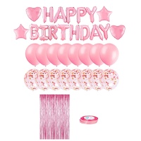 Lot de ballons et confettis roses en latex pour décoration de fête d'anniversaire en gros