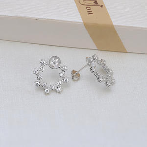 Accessoire d'oreille en argent S925 JG5335, clous d'oreille baroques, 9-13 perles, accessoire vide en forme de goutte d'eau à faire soi-même avec placage artisanal - Product Image 4