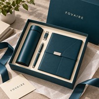 Boîte cadeau d'entreprise personnalisée FOVAIRE, écologique, robuste, avec couvercle et base rigides, pour bloc-notes, tasse et stylo