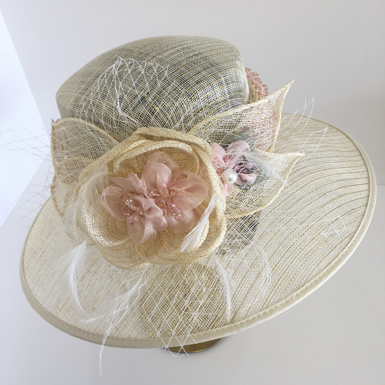Rhinestone Sinamay Church Hat - Perfect for Derby & Weddings display picture 1