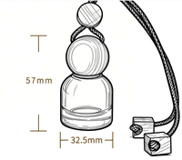 Nouveau flacon rechargeable en verre pour parfum de voiture, désodorisant, conteneur vide universel pour évaporation d'huiles essentielles, avec couvercle en bois, pendentif, direct usine