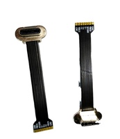 Cable USB Tipo C FFC Ultrafino y Plano, Negro, PVC, con Luz LED en Ángulo, Micro USB Tipo C 3, RoHS, Micro Glow