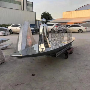 Art abstrait moderne bord de mer maison jardin décoration extérieure bateau à <span class=keywords><strong>voile</strong></span> poli <span class=keywords><strong>Sculpture</strong></span> en acier inoxydable - Product Image 6