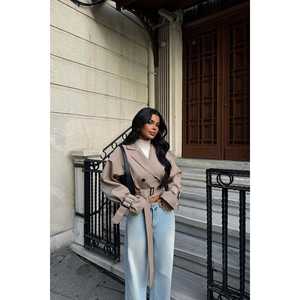 Veste pour femme boutonnée couleur tan - Product Image 3