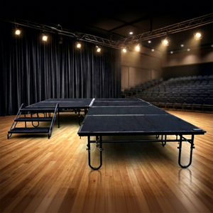 Mobile <b>Stage</b> <b>Platform</b> with Wheels Quick Setup Adjustable 41cm&61cm <b>Stage</b> - Product Image 1