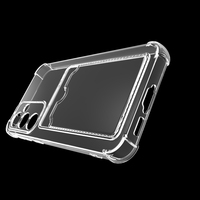 Fente pour carte de poche pare-chocs étui de téléphone portable en TPU souple Transparent pour Samsung Galaxy S23 FE couverture arrière pour S24 S23 + S22 S21 S20 FE