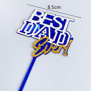 Décoration de gâteau joyeux <span class=keywords><strong>anniversaire</strong></span>, en acrylique, pour fête, carte des pères, amour, Cupcake, fournitures de fête - Product Image 5