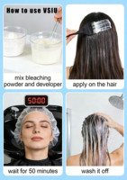 Produits de coloration capillaire VSIU OEM sans ammoniaque, à base d'huile d'argan, poudre décolorante permanente sans poussière pour tous types de cheveux