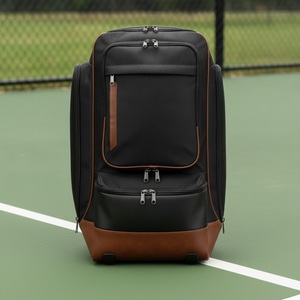 Pickleball Padel-Elegant Technical <b>Backpack</b> with Moulded Base Holds 2 Paddles with Vented Shoe Compartment 600D Matte Custom Log - Product Image 3
