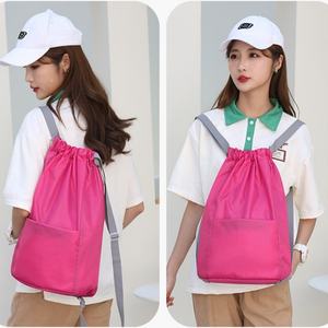 2025 Custom New Design Colorful Polyester Drawstring Gym <b>Bag</b> Hot <b>Sale</b> Sport Nylon Drawstring Backpack Logo Promotional - Product Image 3