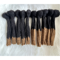 All'ingrosso capelli vergini brasiliani 1/2 1/3 1/4 partizione # 1B 27 Afro uncinetto alla rinfusa Dreadlocks extension