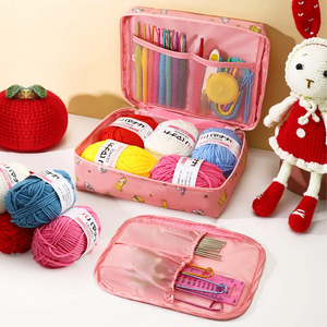 Kit de gancho de ganchillo con bolsa de almacenamiento, juego de agujas de tejer, herramientas de costura para manualidades Diy, accesorios, suministros de ganchillo - Product Image 3