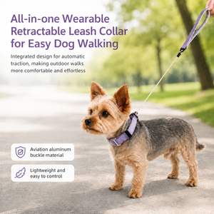 Collier de traction automatique intégré et extensible <span class=keywords><strong>pour</strong></span> chiens, laisse extensible <span class=keywords><strong>pour</strong></span> usage extérieur, corde de promenade extensible <span class=keywords><strong>pour</strong></span> animaux de compagnie - Product Image 1