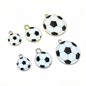 20 piezas de dijes de fútbol esmaltados, colgantes deportivos para collares, pulseras, pendientes, accesorios para la fabricación de joyas DIY - Product Image 1