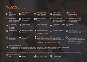HENEX HC-300RS portatile tascabile Scanner di codici a barre, Mini Bluetooth 1D 2D <span class=keywords><strong>QR</strong></span> lettore USB portatile per uso al dettaglio - Product Image 6