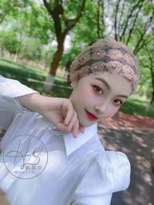 Women's Pleated Headscarf <b>Hat</b>, Arabic Style Muslim Headscarf, Ethnic Hair Accessory - Product Image 5