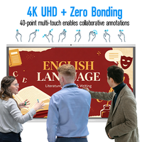 Tableau blanc intelligent 65 75 86 pouces 4K UHD, écran interactif avec caméra 48MP pour l'enseignement au bureau, tableau intelligent pour la salle de classe