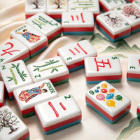 Jeu de Mahjong américain Coastal Ocean, tuiles en acrylique massif, surface lisse, motifs artistiques, jeu de table, divertissement familial