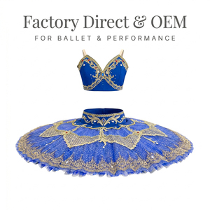 Tutu de ballet professionnel Le Corsaire 2 pièces avec crop top et plaque rigide, tutu Paquita Pancake pour filles, costume de performance de ballet classique - Product Image 4