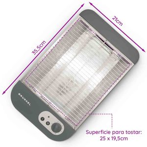 Tostapane piatto per 4 fette 600W 6 livelli di potenza Grigio - Product Image 4