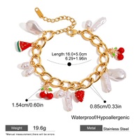 CELES RVS ketting armband kersen oorbellen oorbellen dames fruitkleurige snelle sieraden mode sieradenset