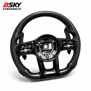 Volante Deportivo de Fibra de Carbono de Alta Calidad para <span class=keywords><strong>Mercedes</strong></span>-Benz C E S CLA <span class=keywords><strong>G</strong></span> <span class=keywords><strong>LA</strong></span> GLC GLE <span class=keywords><strong>G</strong></span> LS W205 W213 W222 W177, en Cuero - Product Image 3