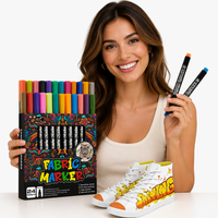 Marqueurs d'art colorés personnalisables avec logo, à base d'eau, pour coloration textile, graffiti, aquarelle, peinture artistique non toxique, stylo marqueur pour tissu