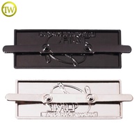 Emblemas de Metal con Forma Rectangular y Piezas Personalizadas para Bolso de Diseñador, Placa Decorativa, Logotipo para Sombreros