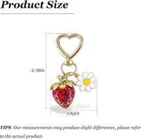 Porte-clés de luxe Elite Choice Fraise Lapin Marguerite, Accessoires de portefeuille, Décorations haut de gamme, Cadeaux pour filles, Livraison rapide
