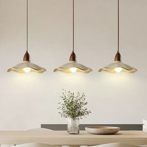 Wabi Sabi Style Pendant Lamp Cream Color Round Led <b>Light</b> Source E26 Single Head Home Decor Lighting - Product Image 3