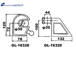 Kit de charnières de hayon pour camion avec loquet tête de cheval et axe pivotant 30mm, accessoires écologiques et économes en énergie - Product Image 3