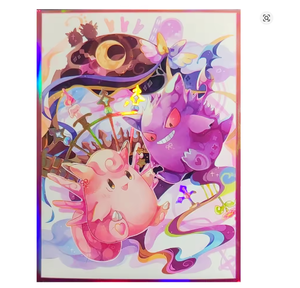 Protège-cartes holographiques Gengar pour cartes à collectionner TCG/PKM de taille standard – Étuis extérieurs personnalisés <span class=keywords><strong>en</strong></span> papier pour cartes anime mignonnes - Product Image 3