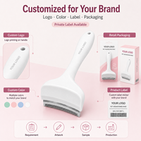 Peigne écologique OEM pour enlever les poils d'animaux, lame incurvée en acier inoxydable, brosse de toilettage pour chiens et chats, outil de toilettage pour animaux de compagnie