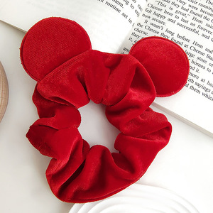 <strong>Mouse</strong> Ears Scrunchies Velvet Sparkle Sequin <strong>Minnie</strong> <strong>Bows</strong> Hair Scrunchies Hair Ties Elastic Rubber Bands Ponytail Holders - Product Image 4