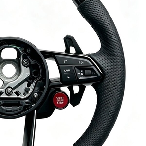 Volant de voiture sport en cuir et fibre de carbone à fond plat personnalisé pour <span class=keywords><strong>Audi</strong></span> S6 S7 A4 A5 A6 A7 Q3 Q5 <span class=keywords><strong>A3</strong></span> S3 S8 R8 2015 2016 - Product Image 4