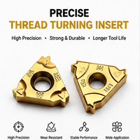 Hongpei 16ER14W-TC GM3325 Inserto de Torneado CNC Triangular de Carburo con Recubrimiento PVD AlTiN, Herramienta de Roscado Whitworth HRC40-50 para Carbono