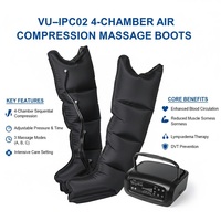 Système de compression d'air à 4 chambres de qualité médicale VU, bottes professionnelles IPC pour le soulagement du lymphœdème et la santé vasculaire
