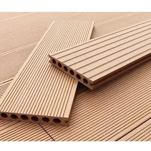 床材WPC中空屋外デッキセットサプライヤー複合板溝付きプラスチック木材加工