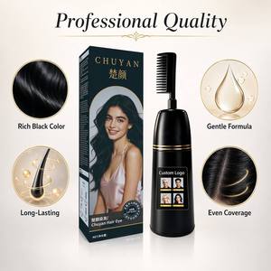 CHU·YAN Champú Tinte para el Cabello a Base de Hierbas Sin Amoníaco - Coloración Permanente a Base de Plantas Orgánicas para Cuero Cabelludo Sensible, Brillo Duradero - Product Image 5