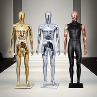 Mannequin masculin en chrome doré, nouveau modèle, corps entier, avec base en plastique pour l'affichage en boutique